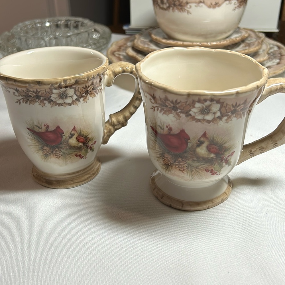 Cracker Barrel 2 cups $70. $35. Each. vintage Coffee cups by Susan Winget. New